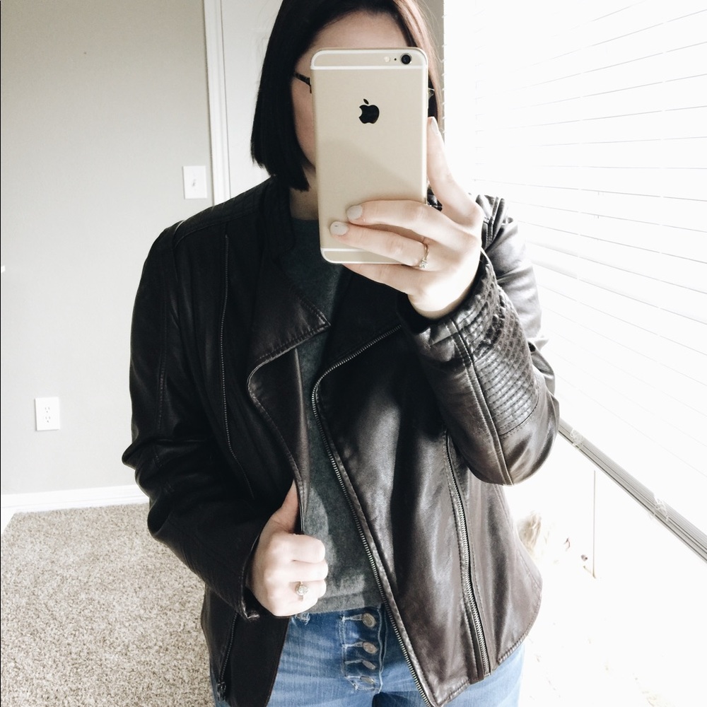 Chocolate Brown Faux Leather Jacket